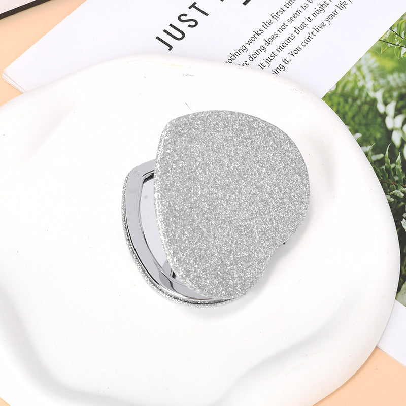 Heart-Shaped Pocket Makeup Mirror | Portable Double-Sided Cosmetic Mirror